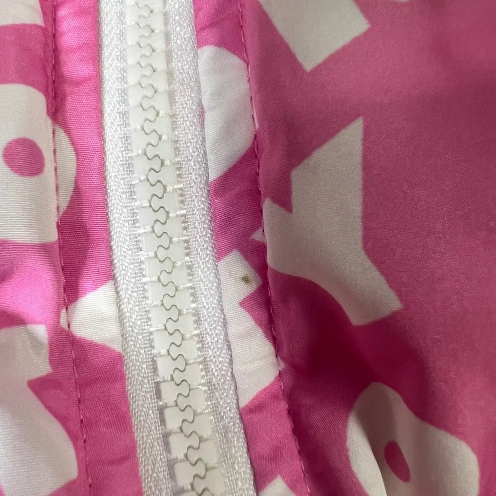 SHEIN x Hello Kitty Pink Puffer‎ Jacket Cropped Full Zip Embroidered Kids Size L